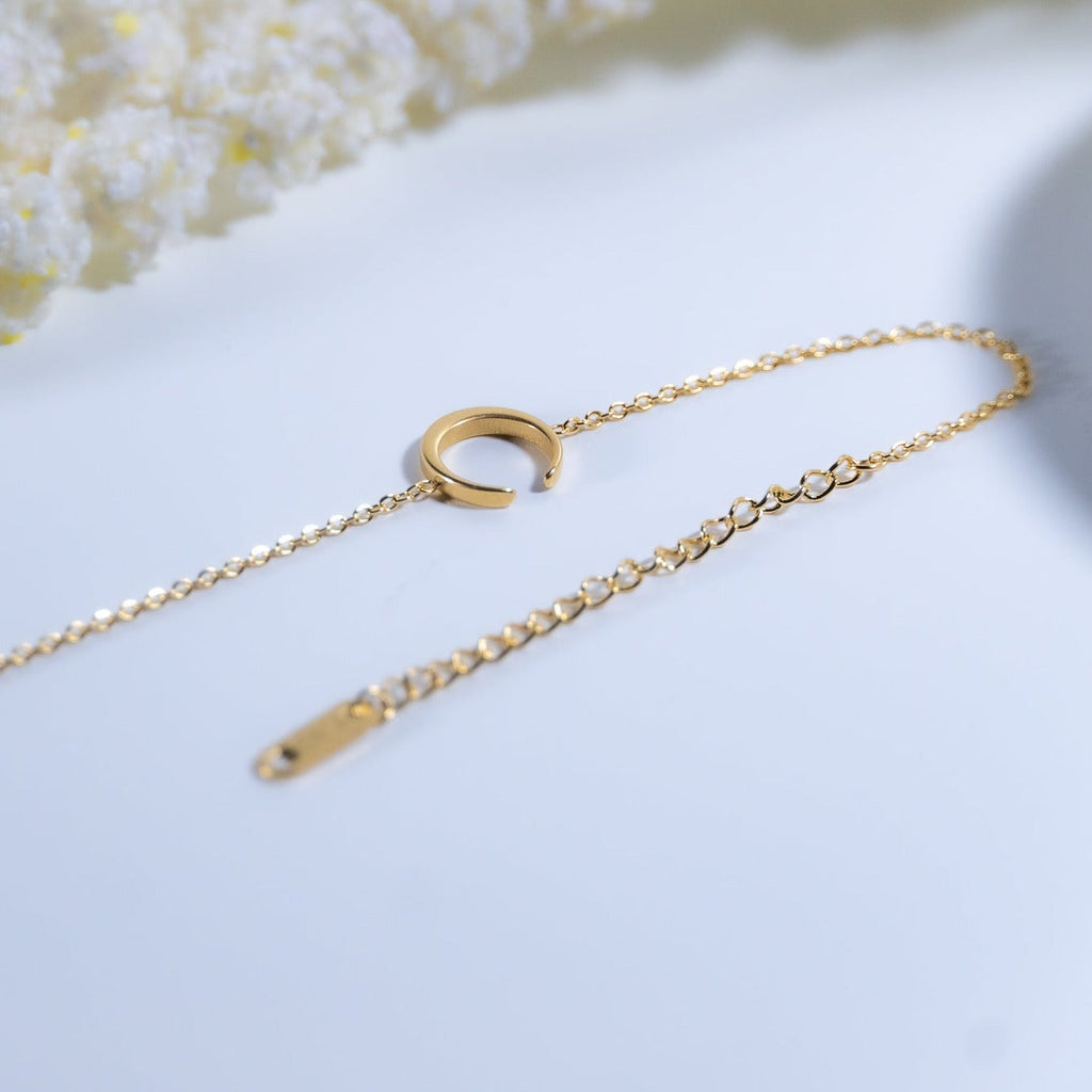 Minimal Crescent Bracelet for women