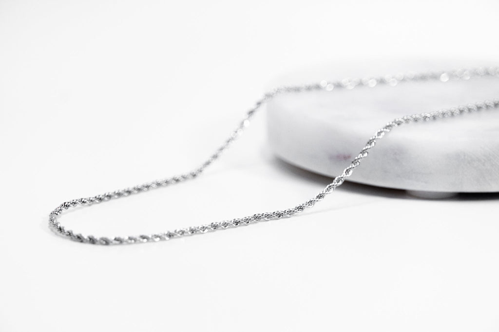 Silver Rope Link Necklace